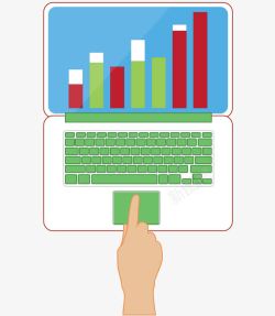 触摸笔记本手触摸笔记本电脑直方图图标高清图片