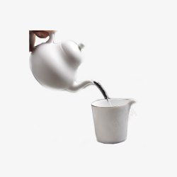 景德镇手工陶瓷茶壶梨形茶壶素材