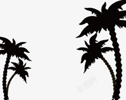 椰子树剪影矢量图素材
