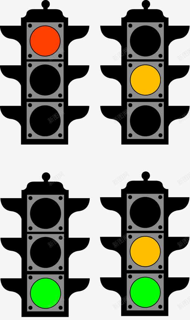 红绿灯png免抠素材_新图网 https://ixintu.com 交通信号灯 交通指示灯 扁平化的红绿灯 红绿灯
