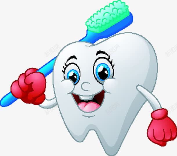 戴手套抗牙刷的牙齿png免抠素材_新图网 https://ixintu.com 健康 卡通 手套 牙刷 牙齿 牙龈保护 牙龈健康刷牙防蛀牙