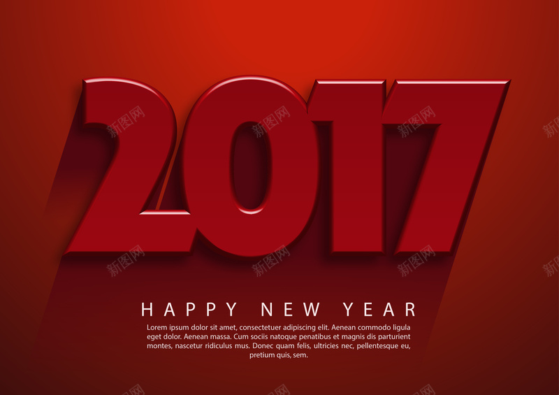 欧式2017年新年贺卡3D背景矢量图ai设计背景_新图网 https://ixintu.com 元旦 喜庆 年会邀请函 庆祝 新年 新年快乐 新年邀请函 激情 祝福 红色 背景 节日 邀约 矢量图