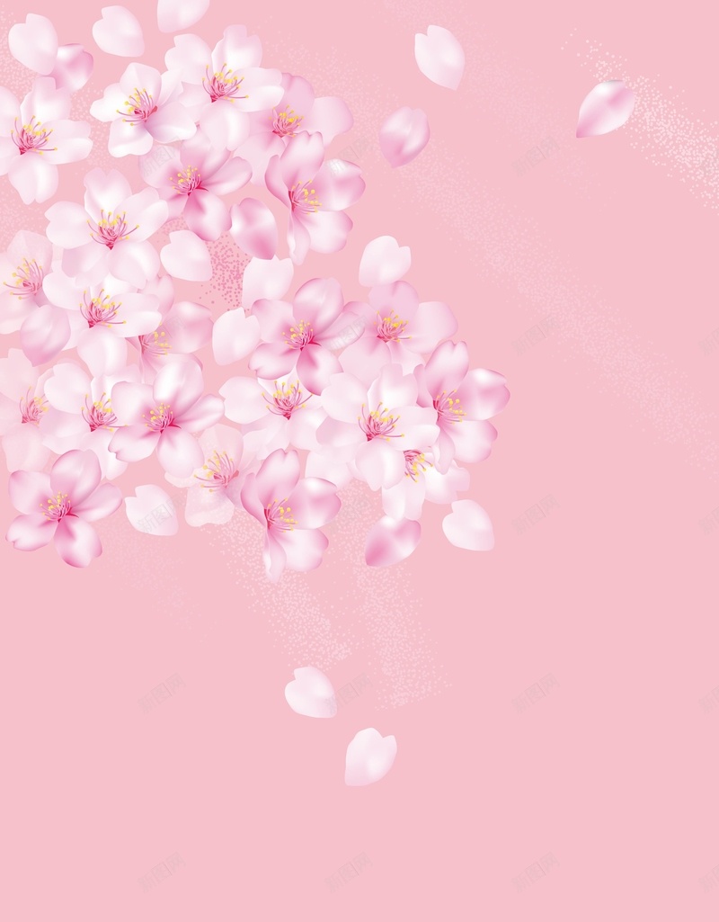 矢量粉色樱花漂浮背景ai设计背景_新图网 https://ixintu.com 女性 梦幻 樱花 浪漫 漂浮 矢量 粉色 背景 质感 矢量图