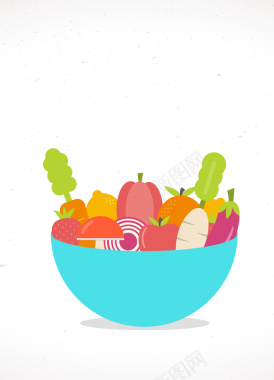水果餐盘扁平海报背景矢量图背景