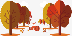 秋日树林宁静的秋日树林矢量图高清图片