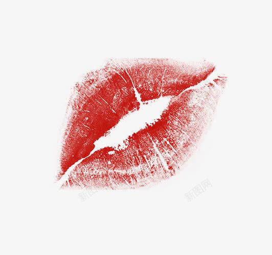 红色的唇印png免抠素材_新图网 https://ixintu.com 一个 唇印 手绘 红色