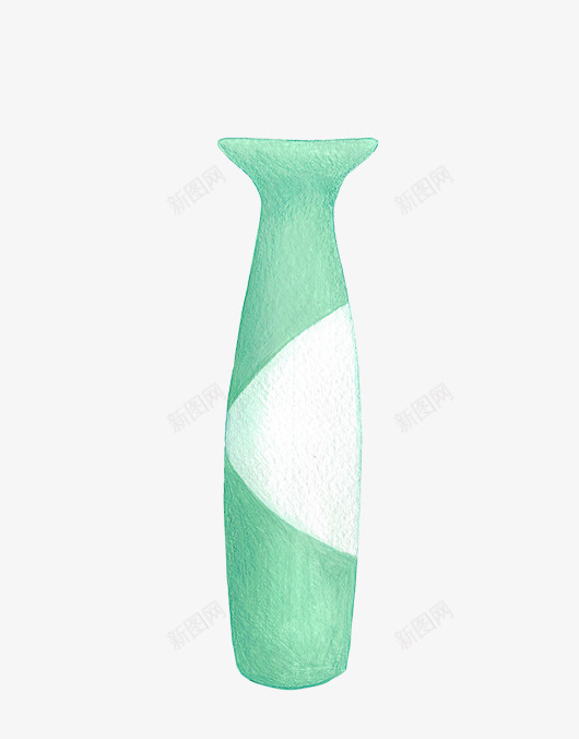 水彩花瓶png免抠素材_新图网 https://ixintu.com 一个 卡通 手绘 水彩 白色 简图 绿色 花瓶
