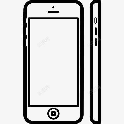 iPhone5c从正面和侧面视图图标png_新图网 https://ixintu.com iPhone 侧视图 大纲 工具 工具和用具 手机 正面 视图