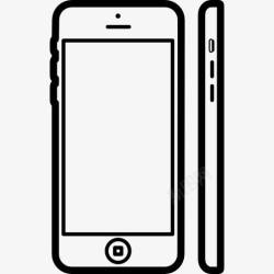 1C侧面iPhone5c从正面和侧面视图图标高清图片