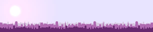 紫色城市剪影banner背景jpg设计背景_新图网 https://ixintu.com 建筑物