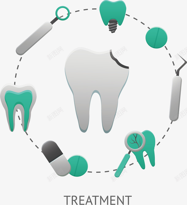 灰色牙齿矢量图ai免抠素材_新图网 https://ixintu.com 图表 手绘 放大镜 检查 牙齿 牙龈 牙龈健康刷牙防蛀牙 矢量图 药丸