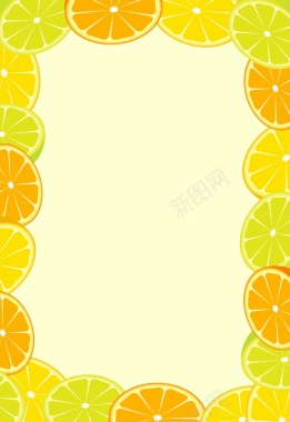 矢量清新水果橙子柠檬背景背景