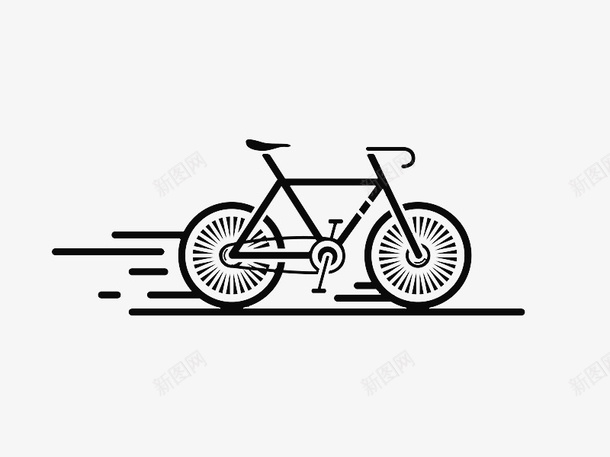 简笔手绘自行车图图标png_新图网 https://ixintu.com 单车 手绘图 简笔 线条 自行车 车把 车轮