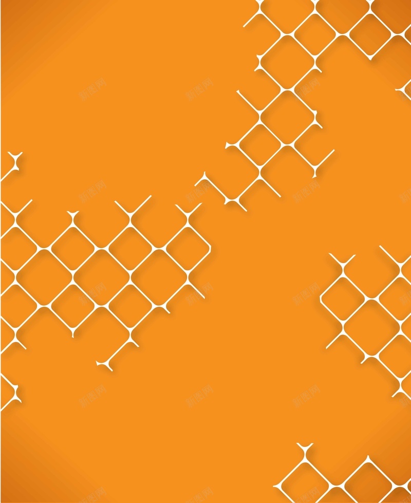 黄色格子海报背景矢量图ai设计背景_新图网 https://ixintu.com 商务 橙色 科幻 科技 黄色格子线条点对点矢量 矢量图