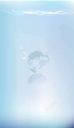 水珠感蓝色清新梦幻科技海报背景矢量图高清图片