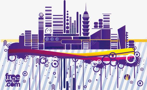 紫色房屋建筑png免抠素材_新图网 https://ixintu.com banner装饰 城市 城市景观设计 彩色城市楼群 房屋建筑