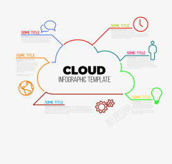 商务云信息图表矢量图素材
