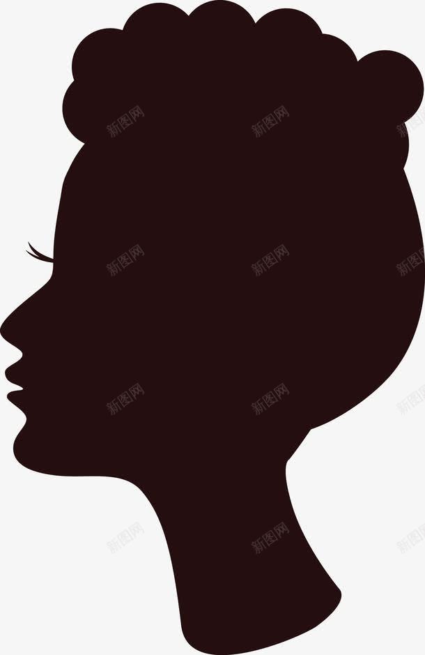 卡通妇女头部剪影图图标png_新图网 https://ixintu.com 五官 人 卡通 口鼻 头 头部 头部剪影 女人 女孩 角色 身体 轮廓 面孔剪影