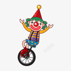 骑独轮车的小丑单车小丑高清图片