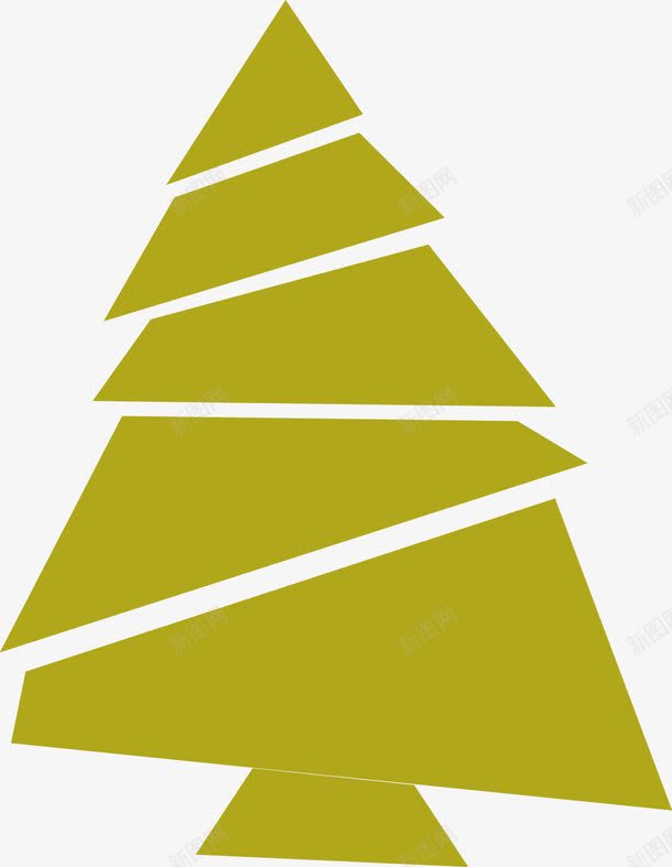 几何图形圣诞树片png免抠素材_新图网 https://ixintu.com 圣诞树