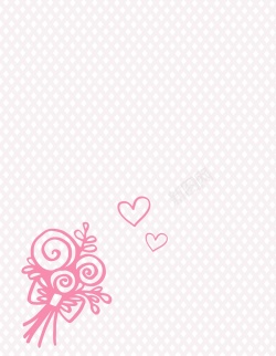 格子心形矢量童趣手绘玫瑰花束背景高清图片