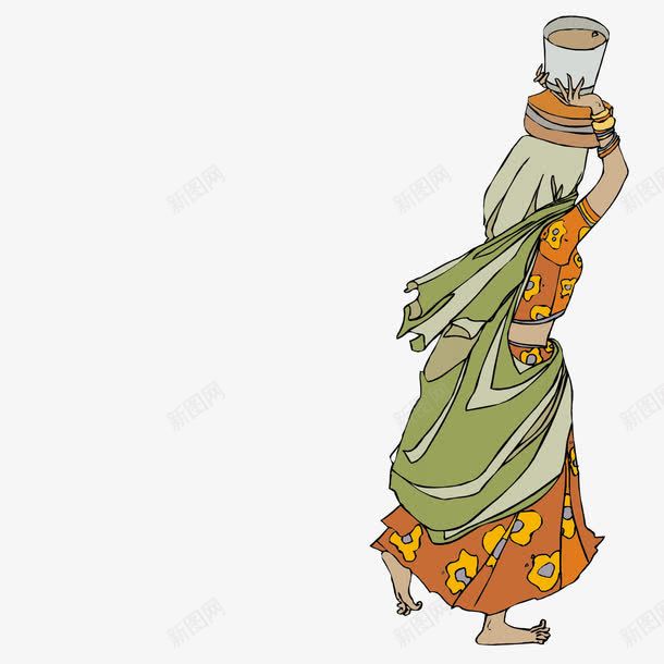 顶着花瓶的中东妇女png免抠素材_新图网 https://ixintu.com 中东女性 头顶 妇女 花瓶 顶着