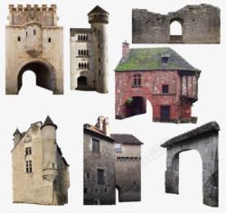 欧式城堡城墙元素素材