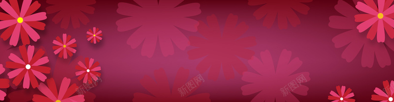 红色矢量花朵背景图背景