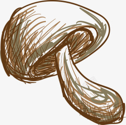 手绘线条蘑菇素材