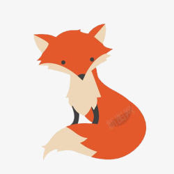 卷起尾巴的动物卡通红色狐狸高清图片