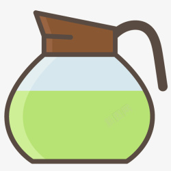 透明茶壶绿色茶壶矢量图素材