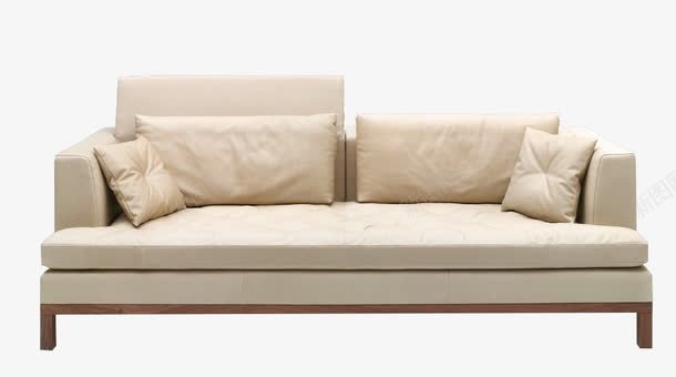 白色沙发png免抠素材_新图网 https://ixintu.com 木质底座 白色棉布 简易