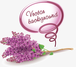精美紫丁香花卉背景矢量图素材