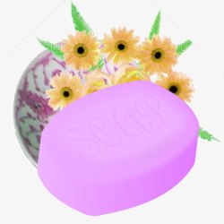 香薰皂紫色洗浴薰衣草味手工皂PSD高清图片