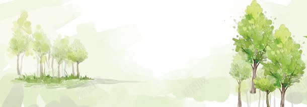 树林水墨清新背景bannerjpg设计背景_新图网 https://ixintu.com banner 树林 水墨 清新 背景