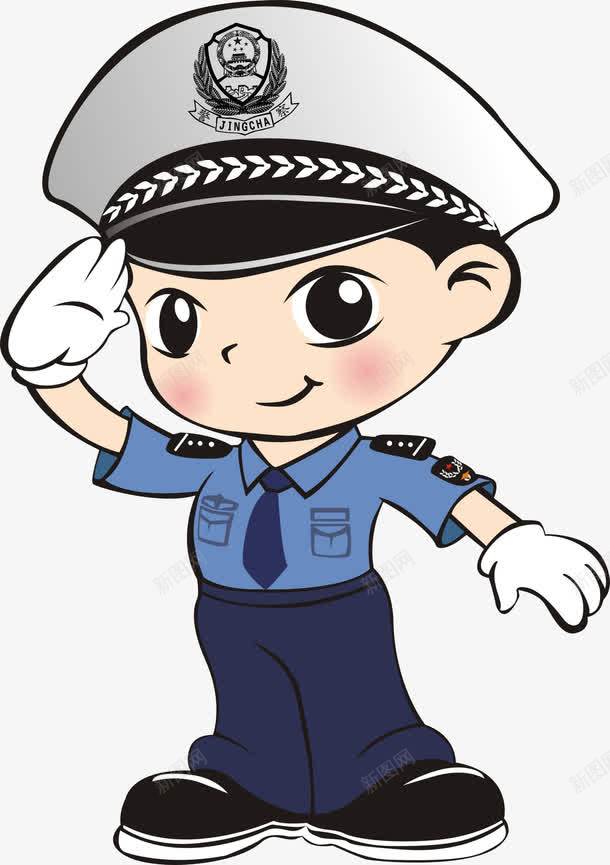 Q版卡通警察psd免抠素材_新图网 https://ixintu.com 中国风 卡通 蓝色 装饰 警察
