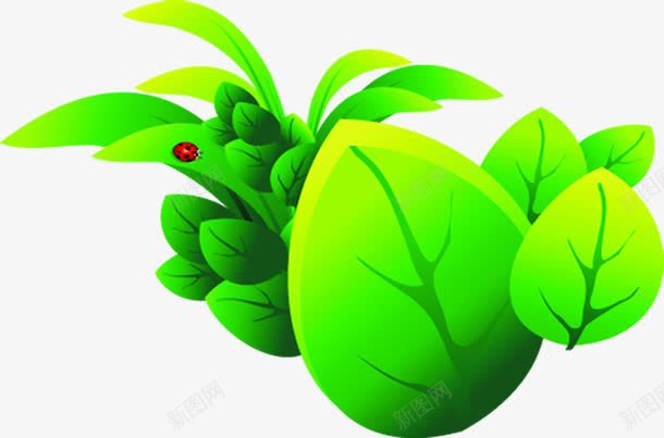 绿色植物卡通叶子png免抠素材_新图网 https://ixintu.com 卡通 叶子 绿色植物