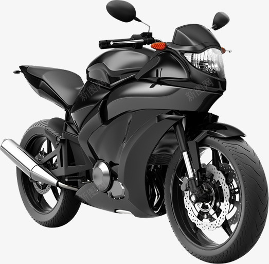 黑色的小摩托车png免抠素材_新图网 https://ixintu.com 摩托车 摩的 车 黑