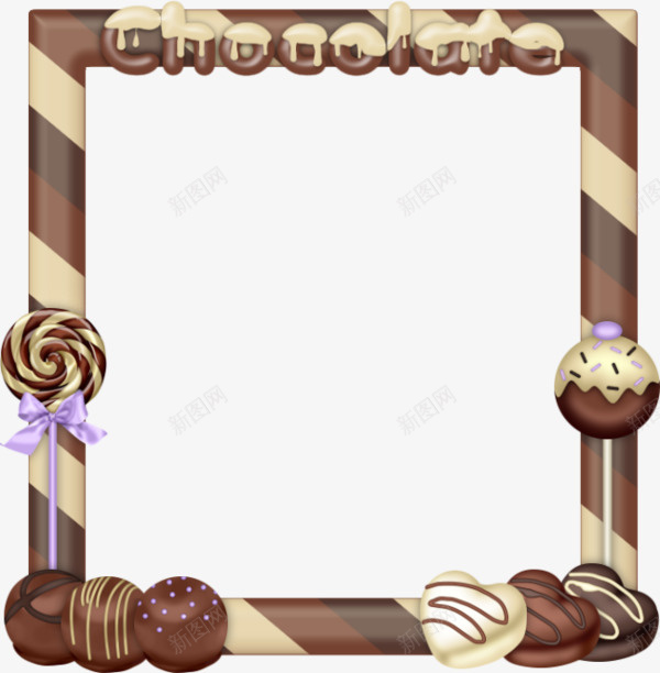 巧克力边框png免抠素材_新图网 https://ixintu.com 多边形 巧克力 手绘 边框