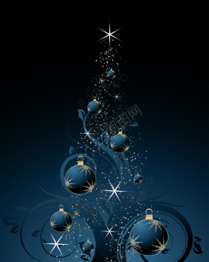 神秘夜光圣诞树金广告背景矢量图背景
