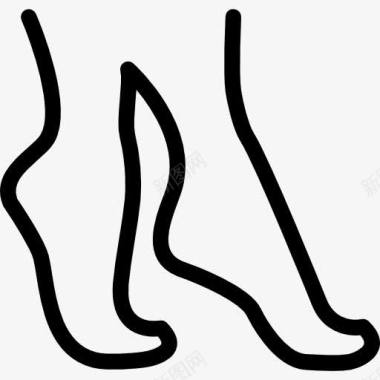 脚尖脚的轮廓图标图标