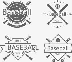 棒球俱乐部手绘标签图标高清图片