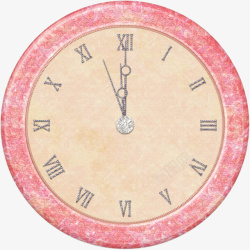 粉色钟表粉色圆形时钟高清图片