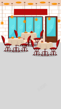 餐椅装饰美食餐馆矢量背景高清图片
