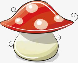水彩红色蘑菇素材
