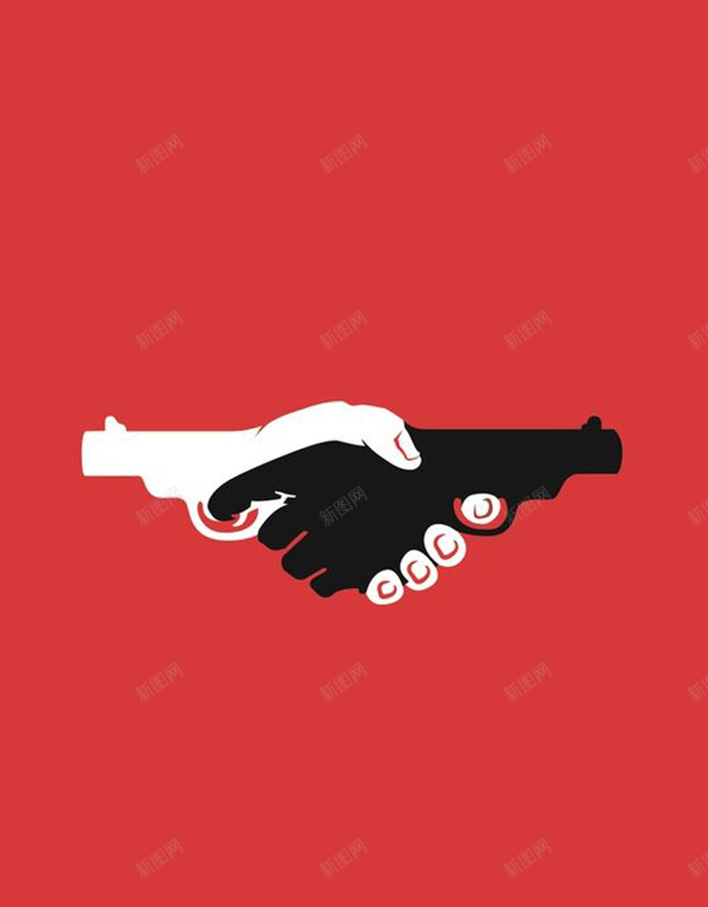 红色和平友好背景psd设计背景_新图网 https://ixintu.com 平和 红色手枪握手