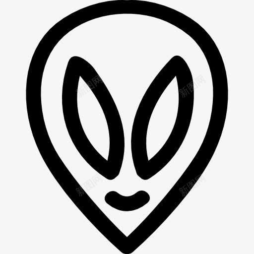 外星人的手画头部轮廓图标png_新图网 https://ixintu.com 外星人 头 形状 手画轮廓 轮廓
