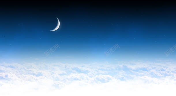 白色云层上的新月海报背景jpg设计背景_新图网 https://ixintu.com 云层 新月 海报 白色 背景