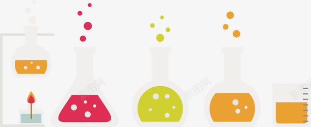 烧瓶集合png免抠素材_新图网 https://ixintu.com 科学研究 药物研究 酒精灯 量杯