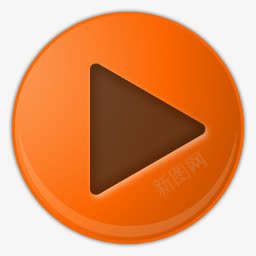 橙色的play按钮图标图标